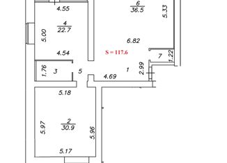 Продажа 3-комнатной квартиры, 118.2 м2, Вологда, Пригородная улица, 16Б, 5-й микрорайон