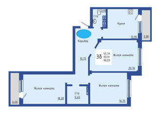 3-комнатная квартира на продажу, 94 м2, Екатеринбург, улица Куйбышева, 21