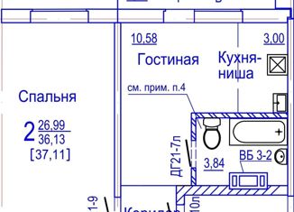 Продается однокомнатная квартира, 36 м2, Златоуст, квартал Молодёжный, 2