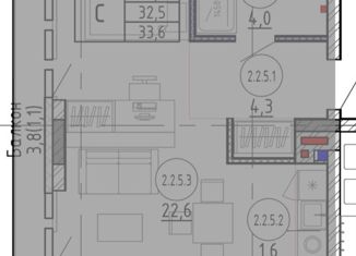 Продам 1-ком. квартиру, 33 м2, Екатеринбург, Академический район, улица Академика Ландау