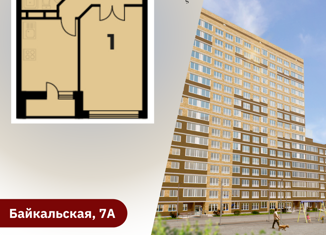 Продаю однокомнатную квартиру, 33 м2, Пермь, Байкальская улица, 7А