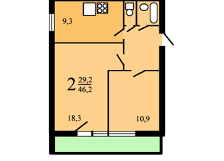 Продажа 2-комнатной квартиры, 45.9 м2, Москва, Ясеневая улица, 27/25, метро Зябликово