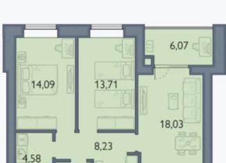 2-ком. квартира на продажу, 70 м2, посёлок Путёвка, микрорайон Мегаполис-парк, 14/2