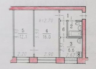 Продается двухкомнатная квартира, 41.6 м2, Омск, Магистральная улица, 38Б, Советский округ