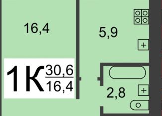 Продается однокомнатная квартира, 30.6 м2, Нижний Новгород, Березовская улица, 86, Московский район