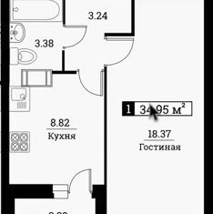 Сдам в аренду 1-ком. квартиру, 34 м2, Мурино, улица Шувалова, 42, ЖК Цвета радуги