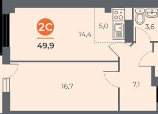 2-ком. квартира на продажу, 50.1 м2, Ростов-на-Дону, проспект 40-летия Победы, 63/17с1, ЖК Сокол Град