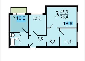 Продаю 3-ком. квартиру, 76.4 м2, Москва, Пронская улица, 9к2, Пронская улица
