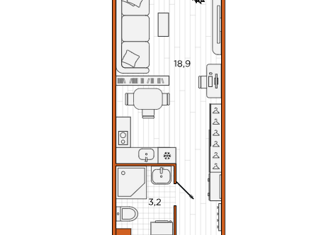 Продаю квартиру студию, 22.1 м2, посёлок Парголово, Толубеевский проезд, 8к2
