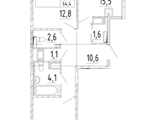 Продажа 2-комнатной квартиры, 62.6 м2, Санкт-Петербург, ЖК Галактика, Измайловский бульвар, 9