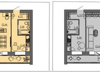Продажа 1-комнатной квартиры, 35.67 м2, село Тополево, Луговая улица, 6