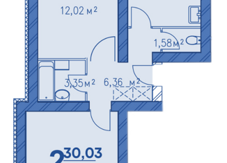 Продам 2-комнатную квартиру, 53.69 м2, посёлок Красный Бор, Заволжская улица, 1