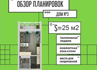 Продается квартира студия, 25 м2, Самара, Южное шоссе, 9, ЖК АмГрад