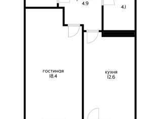 Продается однокомнатная квартира, 42.5 м2, Краснодар, проезд Репина, 3/1к1, микрорайон 9 километр