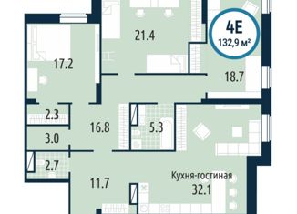 Продается 3-комнатная квартира, 132.9 м2, Тюмень, улица Мельникайте, 38