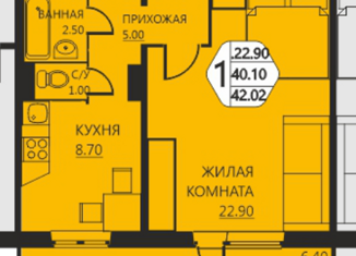 Продам 1-комнатную квартиру, 39.8 м2, Пермский край, Артемьевская улица, 2