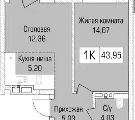 Продается 1-комнатная квартира, 41.29 м2, Новосибирск, улица Василия Клевцова