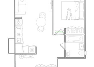 Продаю 1-комнатную квартиру, 45 м2, Москва, Волоколамское шоссе, 81/2с1, ЖК Левел Стрешнево