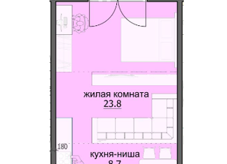 Квартира на продажу студия, 43.2 м2, Пенза, улица Яшиной, 8, Октябрьский район
