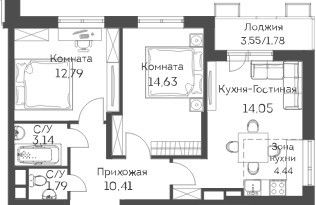 Продаю двухкомнатную квартиру, 61.3 м2, Москва, Муравская улица, 46к2, метро Пятницкое шоссе