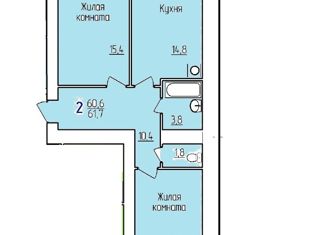 Продаю 2-комнатную квартиру, 61 м2, Благовещенск, Игнатьевское шоссе, 10/2