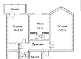 Двухкомнатная квартира на продажу, 60.4 м2, Красноярский край, улица Лауреатов, 35