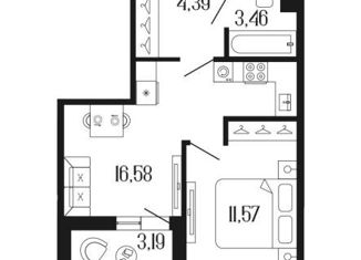 Продажа однокомнатной квартиры, 37.6 м2, Санкт-Петербург, улица Коли Томчака, метро Московские ворота