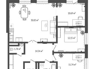 Продаю 3-комнатную квартиру, 88 м2, Тюмень, 2-я Луговая улица, 24к2, ЖК Салют