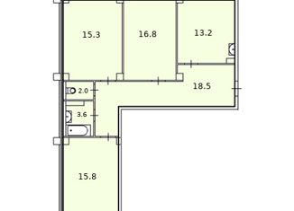 Продам трехкомнатную квартиру, 85.2 м2, Красноярск, Северное шоссе, 48А, Центральный район