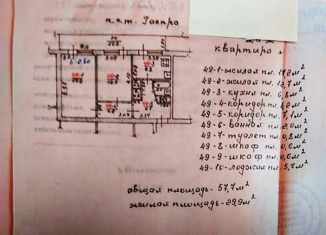 Продается 2-комнатная квартира, 57.7 м2, посёлок городского типа Гаспра, Школьная улица, 21