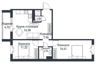 Продажа квартиры студии, 58 м2, посёлок Пригородный, Ласковая улица, 5