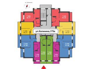 Продажа квартиры студии, 31 м2, Красноярск, улица Калинина, 175В, ЖК Глобус-Юг