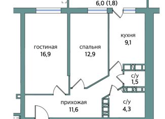 Продается 2-комнатная квартира, 58.1 м2, Самарская область, 4-й проезд, 67А