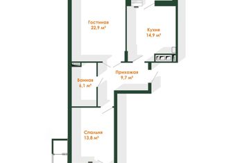 Продам 2-ком. квартиру, 79 м2, Астрахань, улица Набережная реки Царев, 83, Советский район