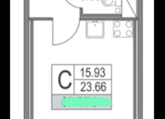 Продажа квартиры студии, 23.66 м2, Санкт-Петербург, Ипподромный переулок, Ипподромный переулок