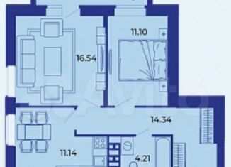 Продажа 2-комнатной квартиры, 60.4 м2, Брянск, улица имени А.Ф. Войстроченко, 8, ЖК Квартал Авиаторов