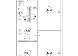 Продается 3-комнатная квартира, 61.4 м2, Курск, 1-й Аэродромный переулок, 6, Центральный округ