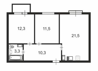 Продажа 2-комнатной квартиры, 59 м2, Ленинградская область, жилой комплекс Итальянский Квартал, 3