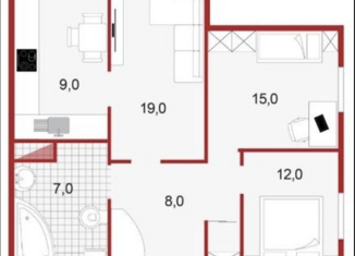 Сдам трехкомнатную квартиру, 71.3 м2, Санкт-Петербург, улица Ушинского, 15к3, муниципальный округ № 21