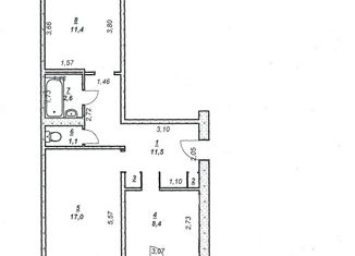 Продается двухкомнатная квартира, 52.7 м2, Тюменская область, 1-й микрорайон, 45