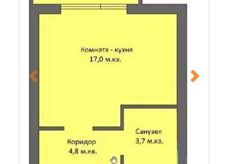 Продам квартиру студию, 24.2 м2, Свердловская область, микрорайон Комфорт, 2