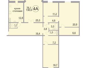 Продажа 4-ком. квартиры, 136.6 м2, Тюменская область, Омская улица, 38