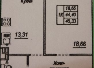 Однокомнатная квартира на продажу, 45.3 м2, Самара, ЖК Рекорд, Краснодонская улица, 10