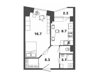 Продам 1-ком. квартиру, 39 м2, Санкт-Петербург, метро Лесная, Сердобольская улица, 7к2