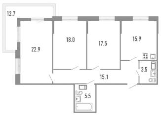 Продается 3-комнатная квартира, 102.3 м2, Санкт-Петербург, Вилькицкий бульвар, 7, ЖК Тихая Гавань