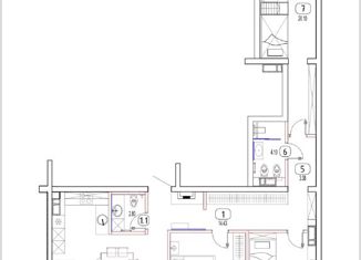 Продам 3-ком. квартиру, 118 м2, Сочи, Кирпичная улица, 2к1, микрорайон Голубые Дали