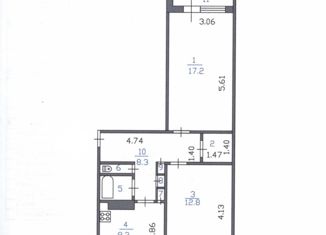 Продаю 2-ком. квартиру, 54.5 м2, Тосно, шоссе Барыбина, 13