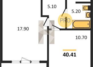 Однокомнатная квартира на продажу, 40.41 м2, Екатеринбург, улица Академика Ландау, 3, Академический район