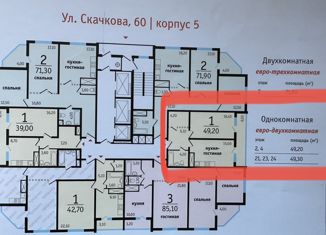 Продается однокомнатная квартира, 50 м2, Ростов-на-Дону, улица Скачкова, 60, ЖК Акварель