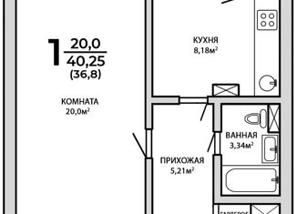 1-комнатная квартира на продажу, 37 м2, Москва, Бакинская улица, 4